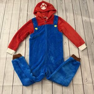 Super Mario One Piece Costume Pajamas Size 7 Boys Kids Child COSPLAY